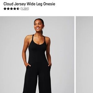 Cloud Jersey Black Wide Leg Onesie